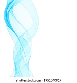 Blue abstract wave. vector curves