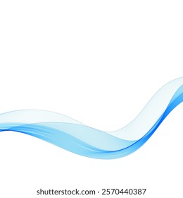 Blue abstract wave. Vector curves. Eps 10