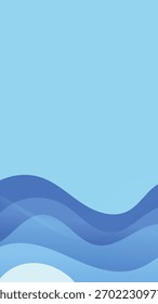 Blue Abstract Wave Vertical Banner Design