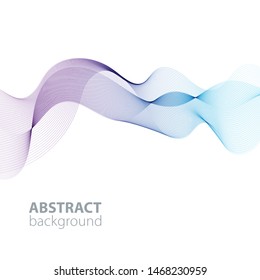 Blue abstract waves background, waved lines for brochure, website, flyer design. Transparent lines
