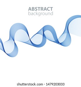 Blue abstract waves background, waved lines for brochure, website, flyer design. Transparent lines