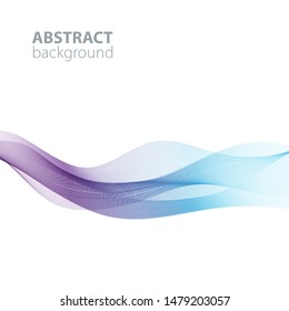Blue abstract waves background, waved lines for brochure, website, flyer design. Transparent lines
