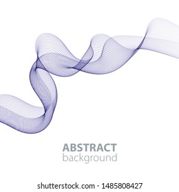 Blue abstract waves background, waved lines for brochure, website, flyer design. Transparent lines