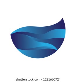 blue abstract waves, logo icon