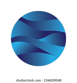 blue abstract waves, logo icon