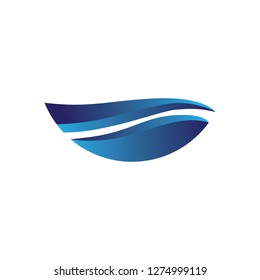 blue abstract waves, logo icon