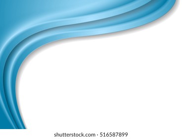 Blue abstract waves on white background vector graphic design