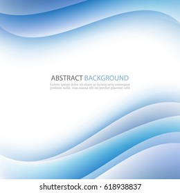 Blue abstract waves on a white background.Vector abstract background.