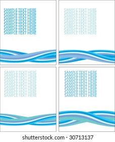blue abstract waves - paper templates