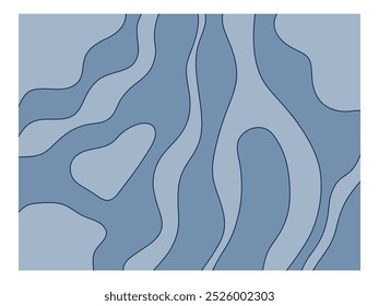 Azul abstracto. Olas, mar, océano. Superficie del agua. Ilustración vectorial