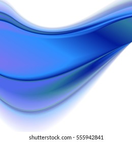 Blue abstract wavy background. 