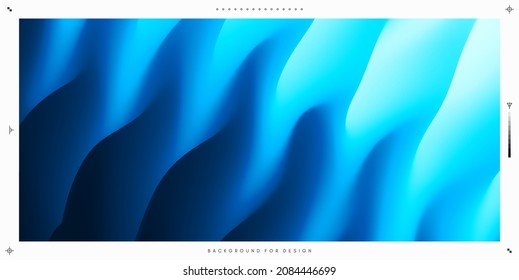Blue abstract wavy background for banner, flyer and poster. Dynamic effect. Vector illustration. Cover design template. Can be used for advertising, marketing or presentation.