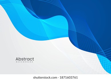 Hochwertiges blaues Hintergrunddesign mit Farbverlauf-Farbe und gemischten Linien. Vektorhintergrund.