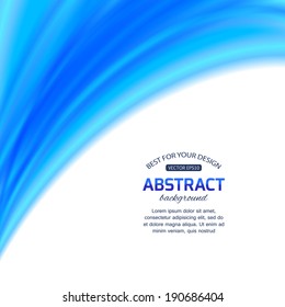 Blue abstract wavy background with place for text. Vector illustration.