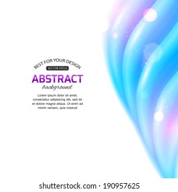 Blue abstract wavy background with place for text. Vector illustration.