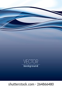 Blue abstract wavy background. Vector.