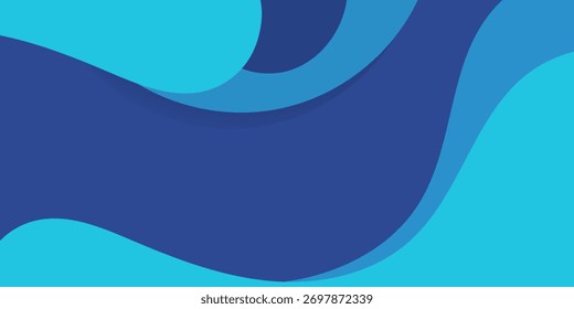 Blue Abstract Wavy Layer Background Design