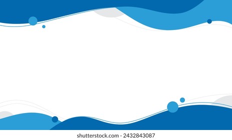 blue abstract wavy vector template background with simple and flat design. copy space simple wavy background