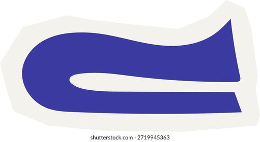 Forma de recorte de línea de serpiente abstracta azul para elemento de patrón juguetón