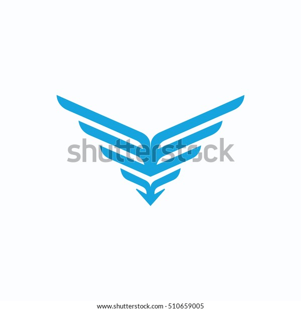 Blue Abstract Wings Logo Element Design Stock Vector Royalty Free