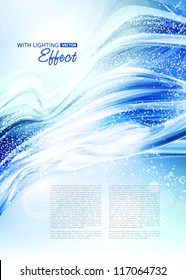 Blue abstract winter card. Vector
