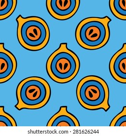blue abstract yellow apple pattern. can be used for decoration, wrapping and packaging