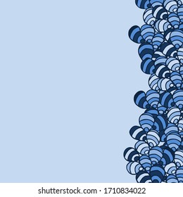 Blue Abstract Zenart Card With Frame For Holiday, Greeting and Invitation With Space For Text. Illustration With White Background For Birthday And Wedding.