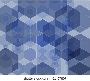 Blue abstraction, composed of blue bricks, different shades