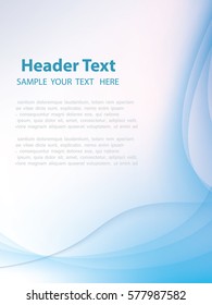 Blue abstraction smooth lines vector background.