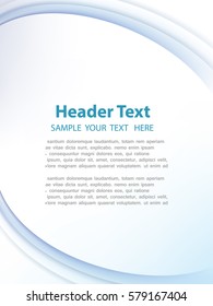 Blue abstraction smooth lines vector background.