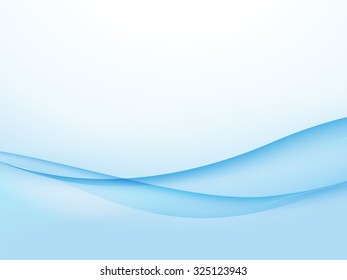 Blue abstraction smooth twist light lines vector background.
