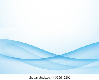 Blue abstraction smooth twist light lines vector background.