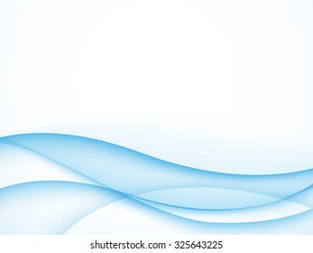 Blue abstraction smooth twist light lines vector background.