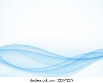 Blue abstraction smooth twist light lines vector background.