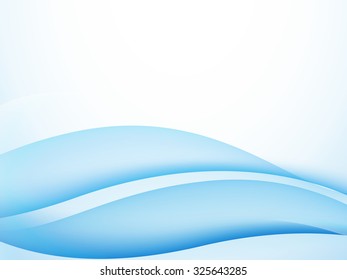 Blue abstraction smooth twist light lines vector background.