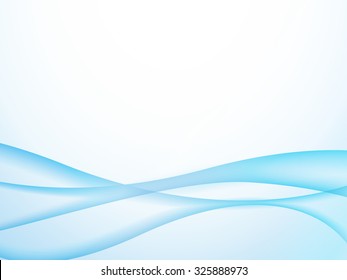 Blue abstraction smooth twist light lines vector background.