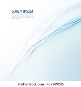 Blue abstraction smooth twist light lines vector background.