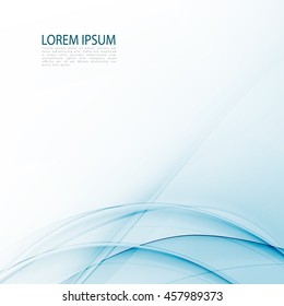 Blue abstraction smooth twist light lines vector background.
