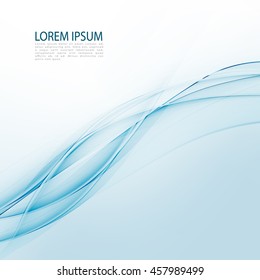 Blue abstraction smooth twist light lines vector background.