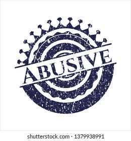 Blue Abusive rubber grunge texture stamp