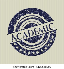 Blue Academic distress rubber grunge seal