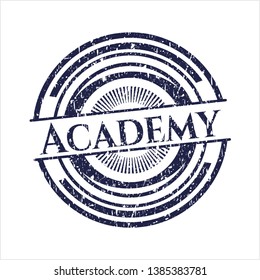 Blue Academy distress rubber seal with grunge texture