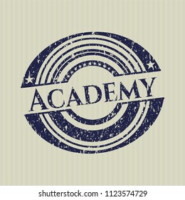 Blue Academy distressed rubber seal with grunge texture
