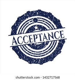 Blue Acceptance distress rubber grunge texture seal