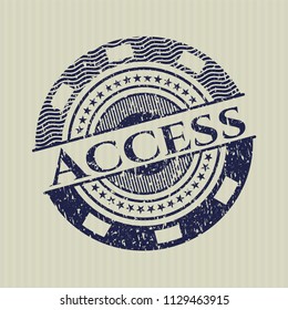 Blue Access distress rubber stamp with grunge texture