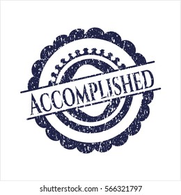 Blue Accomplished rubber stamp