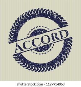 Blue Accord distressed rubber grunge stamp