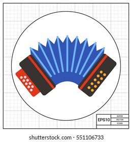Blue accordion vector icon
