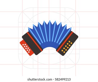 Blue accordion vector icon