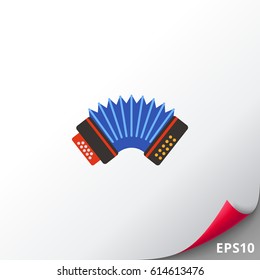 Blue accordion vector icon